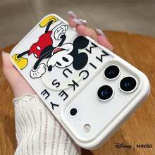 Funda de teléfono con diseño de pantalones cortos rojos clásicos de Mickey Mouse de Disney, transparente y magnética, a prueba de golpes, adecuada para las series iPhone 17 Pro Max/17 Pro/17 Air/17/16/15/14/13/12/11/X/XS Pro/Pro Max, regalo de relleno de calcetines para la novia - Negro - Ver 4