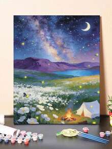 星空露营地 DIY 数字油画帆布画工艺品 成人家居装饰 40x50厘米/16x20英寸 节日礼物 - 40*50厘米 - 查看 7