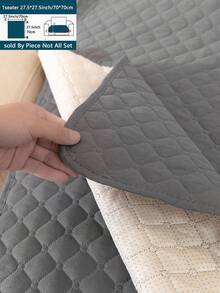 1pc Anti-Slip Seat Cushion Cover, Furniture Protector, Sofa Slipcover, Fits All Sofa Types And Machine Washable - Dark Grey - View 7