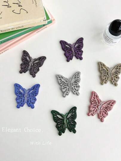 1 pezzo Supporto e impugnatura per telefono a forma di farfalla, unisex, portatile e compatto, adatto per l'uso del telefono all'aperto, in campeggio, in viaggio, a casa, in ufficio, a scuola, come regalo di compleanno, per uso quotidiano