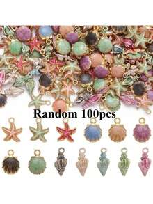 30/50/80/100个锌合金珐琅海洋海星和贝壳吊坠 - DIY珠宝制作吊坠 - 海星海螺貝殼 - 查看 18