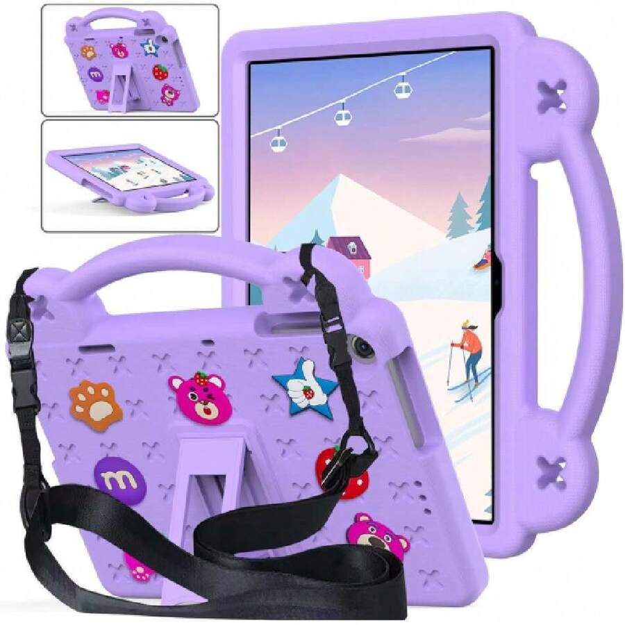 Case Compatible With Honor Pad X8 10.1" 2022 / Honor Pad X8 Lite / MatePad SE 10.1" 2022 / MatePad T10s / T10 / Enjoy Tablet 2 10.1", With Handle / Shoulder Strap / Stand, Light Purple-B, 42530840 - 咖啡棕 - 查看 1