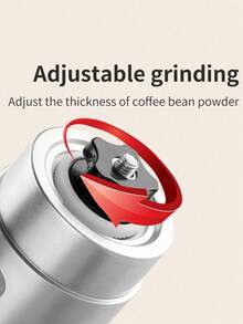 Stainless Steel Manual Coffee Grinder, Portable Hand Crank Coffee Bean Mill, Small Household Coffee Powder Maker - Silver - View 5