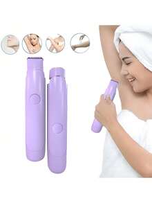 HYUNDAI 2-In-1 Waterproof Bikini Trimmer, Sensitive Skin Intimate Area Hair Remover For Women, Reusable Bikini & Body Groomer With Ergonomic Handle - Purple - View 1