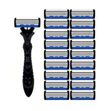 Men's Manual Razor With 6-Layer Stainless Steel Hair Removal Blade And Replaceable Shaving Head - Multicolor - View 9