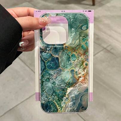 Ốp lưng điện thoại bảo vệ PC+TPU họa tiết vân đá xoáy gradient IMD sang trọng, tương thích với iPhone 17pro/17Air/17/17promax 16/11/16pro/16plus/16promax/16e/15Promax/13/14/12/XS/XR/7G/8P, Ốp lưng điện thoại 15Promax sang trọng, Ốp lưng chống rơi mới cho iPhone 14 13 inch dành cho nam và nữ 12/11 inch siêu mỏng mờ 14promax/11/14/13/Elegant Plus tối giản 15 inch bằng silicon mềm chống rơi.