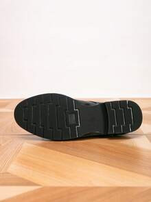 女士英伦风雕花系带牛津鞋，学院风 - 黑色 - 查看 9