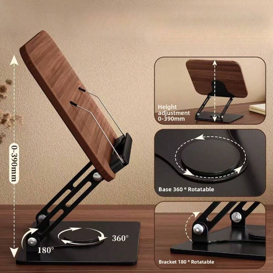 360° Rotating Reading Stand Book Holder, Home Reading Dedicated Stand, Desk-Top Reading Stand With Height Adjustable - Multicolor - View 1