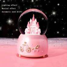 1pc New Princess Castle Crystal Ball Music Box, Glowing Snowfall Gift, Girls Birthday Present, Home Decor[Battery Not Included] - Star - View 17
