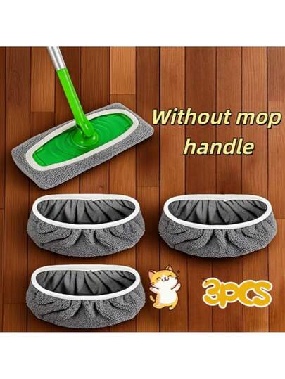3 miếng lau nhà bằng sợi microfiber - Có thể tái sử dụng, giặt được, thay thế cho đầu lau nhà phẳng, thấm hút cao, thích hợp cho cả lau ướt và lau khô - Tương thích với các loại chổi lau nhà tiêu chuẩn - Dụng cụ vệ sinh nhà cửa
