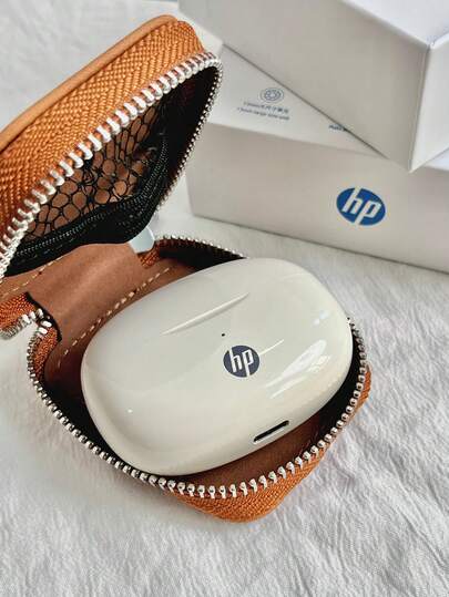  Auriculares inalámbricos HP con estuche de almacenamiento, auriculares deportivos Bluetooth, cancelación de ruido ENC, compatibles con iPhone Android, regalo para Halloween Navidad