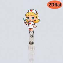 2D Cartoon Retractable Easy Clip, Grim Reaper Unicorn Cat ID Badge Holder, Nurse Doctor Teacher Work Badge Lanyard - One Size Fits All - View 16