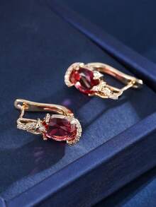 1 Pair Luxury Oval Stone Earrings, Minimalist Fashion Party & Daily Wear Jewelry Design - Earring - View 7