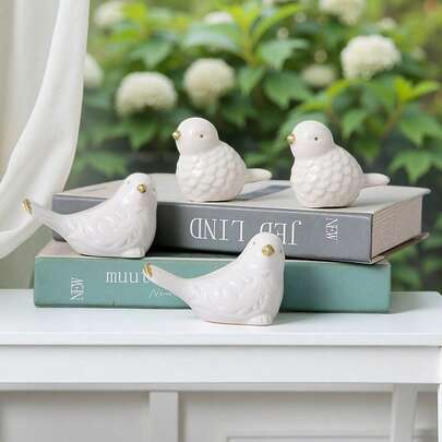 1pc Ceramic Realistic Bird Figurine, Modern Minimalist Home Decor For Living Room, Study, TV Stand