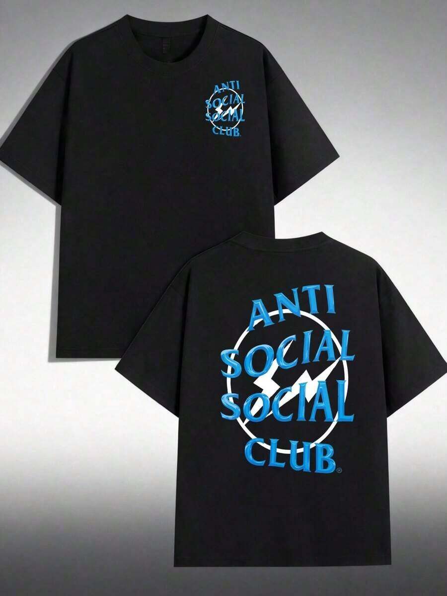 Funny Graphic T-Shirt1pc Women's Casual Round Neck Cotton T-Shirt Women's Sports T-Shirt Men's T-Shirt Couple T-Shirts Valentine's Day Gift Birthday Gift Christmas Gift Unisex T-Shirt Suitable For All Seasons,With The Anti Social Club MotifLatest Models,Summer Clothes Women,Spring Tops For Women,Graphic T Shirts,Summer Vacation Outfits - 4 - 查看 1