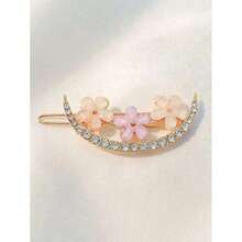 4pcs Girls Floral Petal Hair Clips Flower Hair Pins Decorative Hair Accessories, Mixed Color - 彩色 - 查看 5