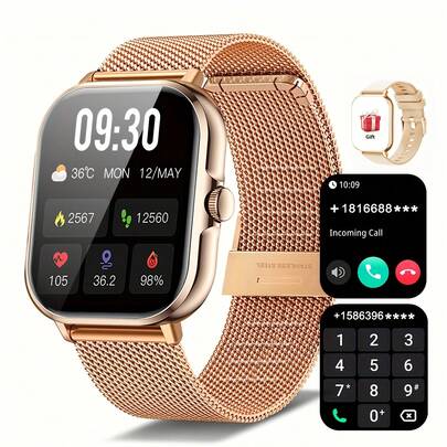 Prozeal ERUN Flagship Store's New Smartwatch For 2026 | High-Definition Screen, Metal Case, Call And Message Notifications, Activity Tracking, USB Magnetic Charging, 100 Watch Faces, Music Control, An Ideal Gift For Both Men And Women.