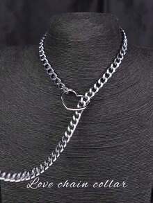 1pc A Sexy Heart Chain Choker, Sexy Lingerie Accessory, Women's Heart Traction Neck Ring, Multi-Layered Tassel Necklace, Punk Metal Chain Body Decoration Chain, Sexy Accessory For Couples, Dates, Parties, And Performances. - Multicolor - 查看 6