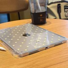 Cute Yellow Star Pattern Tablet Protective Case Compatible With  (A16) 11th Generation 11 Inch (2025)10th Generation 2022, 2023 10.9-Inch MINI 6/7 Air 3/Air 4/Air 5/Air 6/Air 7  2019 (10.2-Inch) And  Pro (10.5-Inch)  Pro (12.9-Inch)  Air 2024 13-Inch  Pro 2024 11-Inch Case With Pencil Holder, Scratch-Resistant, Shockproof, Impact-Resistant, And Flexible Design. Perfect Back-To-School Gift For Women. - Trong sáng - Xem 4