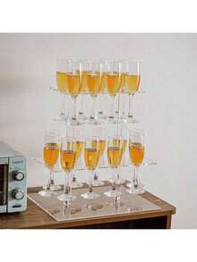 1pc/Set, 3pcs/Set Elegant Acrylic Champagne Glass Rack, Modern Minimalist Transparent Display Stand, Suitable For Party, Wedding, Christmas - Transparent - View 5