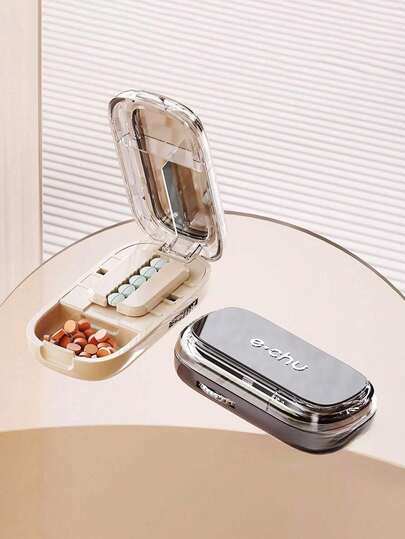 Easy Cut Pill Dispenser And Dispenser | Portable Pill Dispenser, Precise One To Two Pill Dispenser, Convenient Pill Storage Box, Easy-To-Use Design, Made Of Plastic, Travel Portable Medicine Box, Dispensing Box, Large Capacity Medicine Box