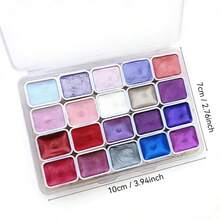 20 Colors Pearl Powder Solid Watercolor Paint Set, Dunhuang & Metallic Tones, Suitable For Floral Arrangement, Packaging, Calligraphy, Painting, DIY Model Making - A - View 2