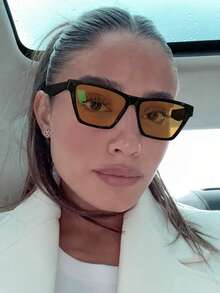 1 Cặp kính thời trang nữ bằng acrylic kiểu mắt mèo phối màu, thích hợp cho các chuyến đi chơi, phối đồ, cũng như kỳ nghỉ hè ở bãi biển, các hoạt động ngoài trời và làm quà tặng du lịch. - Nhiều màu - Xem 13