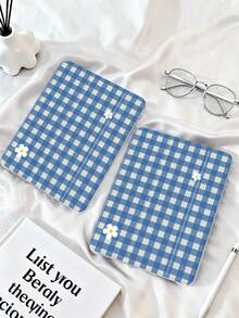 1 件装可爱蓝色格子雏菊图案平板电脑保护套，适用于 Mini4/Mini5/Mini6/Mini7/Air/Air2/9.7/10.2/10.5/Air4/Air5/10.9/Pro 11 英寸/第十代/Air 11 英寸 (M2)-2024/Pro 11 英寸 (M4)-2024/Air 11 英寸 (M3) 2025/(A16) 11 英寸第十一代 2025，Galaxy Tab A8 10.5 英寸 2022。包含笔槽、三折支架、TPU 软边保护、磁吸式睡眠/唤醒功能，简约/可爱/趣味/个性化/创意平板电脑保护套。 - 彩色 - 查看 1