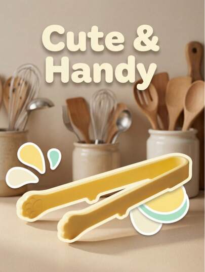 1pc Multi-Functional Cat Paw Mini Food Holder: With A Cute Mini Design And Anti-Slip Feature, It Is . It Can Be Used For Dividing Snacks, Taking Grilled Meat, Picking Ice Cubes, And Holding Small Items. It Is Suitable For Arranging Snacks For Family TV Viewing, Taking Food For Outdoor Picnics, And Is A Cute Kitchen Gadget.