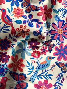 Mono de mujer con estampado floral, de plantas y animales, diseño cruzado, conjunto de vacaciones de verano apasionado - Multicolor - Ver 5