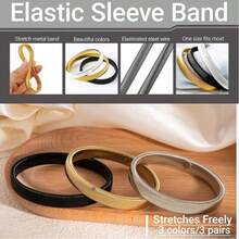 6pcs Unisex Sleeve Garters, Elastic Metal Sleeve Holders, Non-Slip Elastic Arm Bands To Fix Long Sleeve, Stretchable Armband (Silver, Gold, Black),Summer,Festival - 3 Colors - View 9