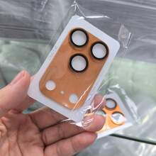 Alloy Matte Armor Lens Protector Compatible With Iphone 17 Pro/17 Pro Max Full Coverage Anti-Fall Metal Frame HD Anti-Scratch Anti-Fingerprint Camera Lens Protector Spring Gift - Orange - View 2