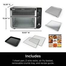 Certified Refurbished Ninja DCT400 10-In-1 Double Oven With FlexDoor, FlavorSeal & Smart Finish, Rapid Top Convection And Air Fry Bottom, Bake, Broil, Air Roast, Toast, Air Fry, Pizza And More, Stainless Steel (Renewed) - US A Type Plug(110-127V) - View 11