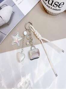 1个手工编织心形钥匙扣吊坠，独特包包挂饰，设计优雅 - 均碼 - 查看 2