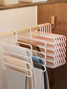 1pc Multi-Functional Scarf Rack, 5-Tier Plastic Non-Slip Scarf/Shawl Organizer Holder - Multicolor - View 4