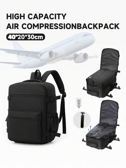 Myco Ba lô nén chân không - Ba lô nén du lịch đựng laptop dành cho doanh nhân, chống thấm nước, rộng rãi, túi cuối tuần, ba lô đeo vai thường ngày unisex, ba lô du lịch màu đen dành cho nam, ba lô nén tiết kiệm không gian tiện dụng với dây đeo vai bằng xốp 3D, có thể điều chỉnh, chống trượt, chất liệu nylon nhẹ bền, có thể gấp gọn, không phai màu, lý tưởng cho sinh viên và du lịch giải trí.