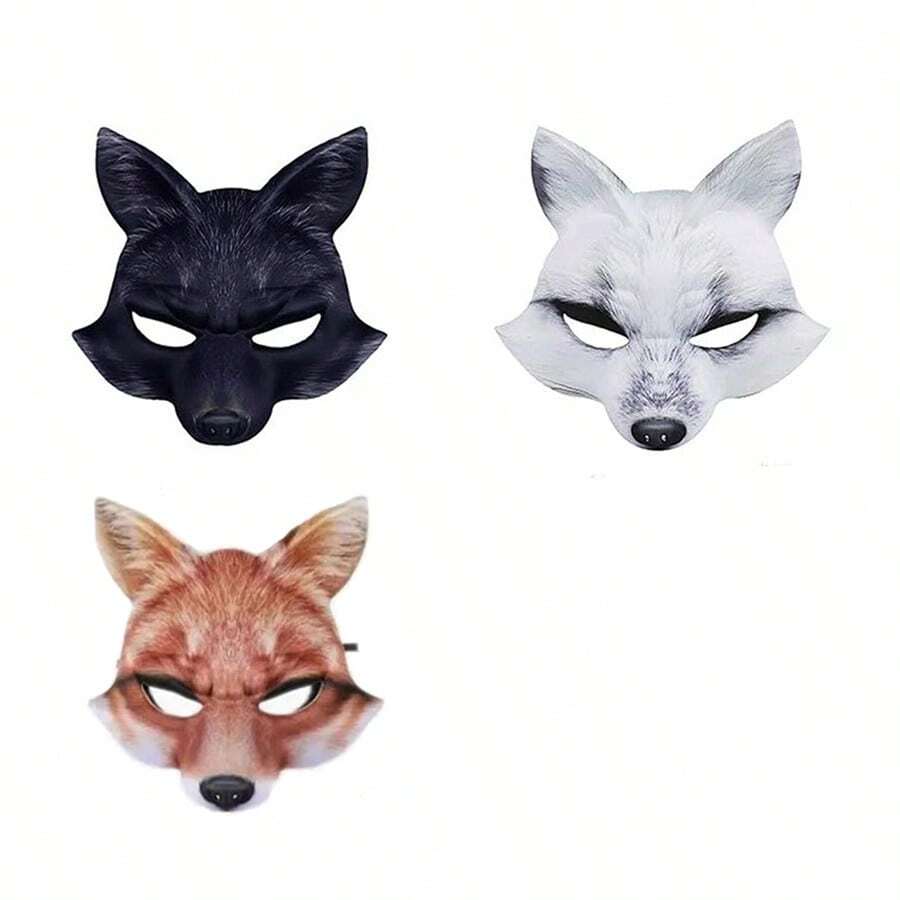 1个狐狸面具，适用于婚礼、万圣节、狂欢节派对、化装舞会、动物装扮 - 查看 1