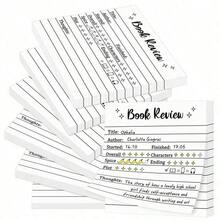 50 Pages/Book Book Review Sticky Notes, Self-Adhesive Memo Pad, Book Review Cards, Portable Reading Journal, Creative Reading Bookmarks, Gift For Readers, Multiple Sizes Available,School Supplies,Back To School - Trắng - Xem 5