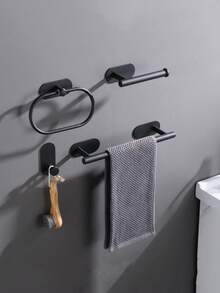 1个免钻孔不锈钢毛巾环，椭圆形毛巾架，浴室壁挂式毛巾架套装 - 查看 7