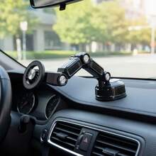 真空吸盘手机支架，可旋转磁吸车载支架，可折叠车载手机支架 - 黑色 - 查看 7