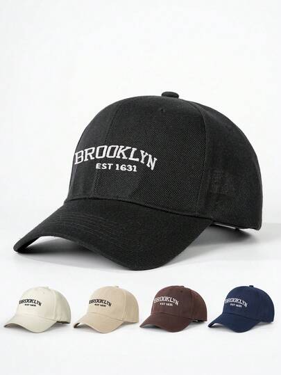 1pc Women's Embroidered "BROOKLYN" Faux Fur Brim Baseball Cap, Adjustable Outdoor Sun Protection Casual Hat Suitable For Spring/Autumn Travel, Versatile Unisex Sun Hat, Y2K Style