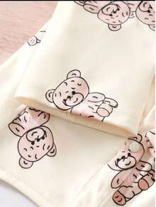 1件可爱小熊图案领结，宠物狗猫衬衫衣服，春秋季 - 米色 - 查看 4