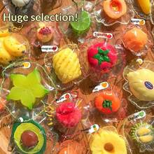 1个2026新款逼真水果挤压玩具 - 苹果、哈密瓜、榴莲，高品质捏边办公桌玩具，生日/理想/惊喜/节日/情侣/圣诞礼物，游戏玩家配件，减压挤压玩具 - 彩色 - 查看 3