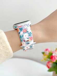 1条夏季印花硅胶表带，兼容 38mm、40mm、41mm、42mm、44mm、45mm、49mm（S10 42mm、S10 46mm），时尚柔软硅胶运动表带，适用于 Ultra 2、S10、SE、9、8、7、SE、6、5、4、3、2、1，适合搭配各种服饰，日常佩戴，度假休闲皆宜。 - 彩色 - 查看 4