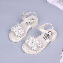 2026 Summer Beach Shoes New Kids Shoes Toddler Flower Pearl Soft Bottom Fashion Non-Slip Princess Sandals For Girls - White - View 14