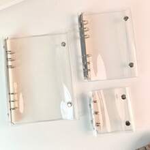 2026 New Arrival - Best Selling - 1 Set A8/A7/A6 Transparent Loose Leaf Notebook With Stickers, Sticker Loose Leaf Notebook, Youcheng Youpin, Sticker Album, Double-Ring Soft Leather Transparent Loose Leaf Notebook, Handmade DIY Notebook, Suitable For Photo Album, Sticker Book, Notebook, Diary, Back To School Supplies, Office Supplies - Clear - View 5