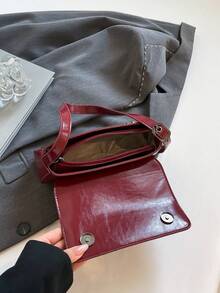 Luxury Niche Gothic Style Rivet Handbag, Korean Fashion Exquisite Versatile Daily Shoulder/Underarm Bag, Spring New Arrival - Burgundy - View 9