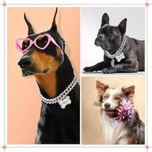 Collana regolabile da hip hop per cani con ciondolo a forma di osso inciso, design classico adatto per gatti e cani - Multicolore - Visualizzare 4