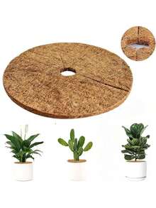 3 miếng đệm tròn bằng lá dừa, dùng để bảo vệ chậu cây và che phủ rễ, miếng đệm phẳng bằng lá dừa, dụng cụ làm vườn, lớp phủ giữ ẩm cho đất trồng cây trong chậu và bảo vệ thân cây. - tròn - Xem 12