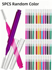 10/5pcs Teeth Cleaning Brush, Interdental Brush, Toothpick, Oral Care Brush, Dental Cleaning Tools, Eyelash Brush - Multicolor - View 12